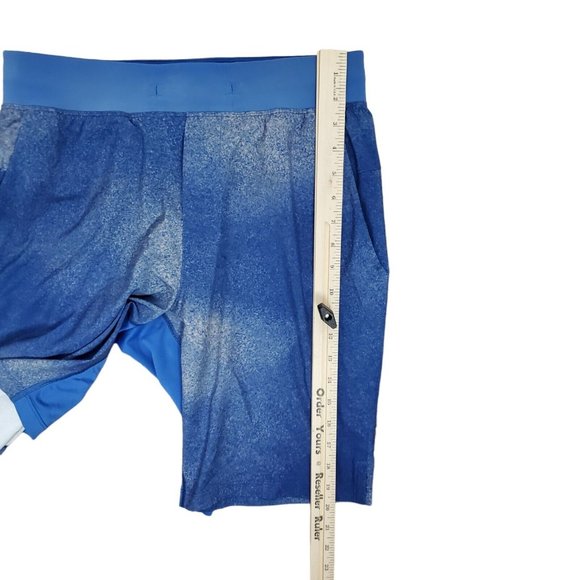 Lululemon Mens T.H.E. The Short 9" Linerless Shorts Med Blue Gym Athletic FLAW - Picture 14 of 14